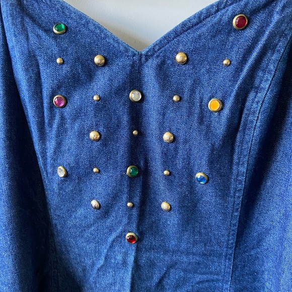 Vintage Ann Young strapless Denim mini dress and Matching jacket - Picture 3 of 9